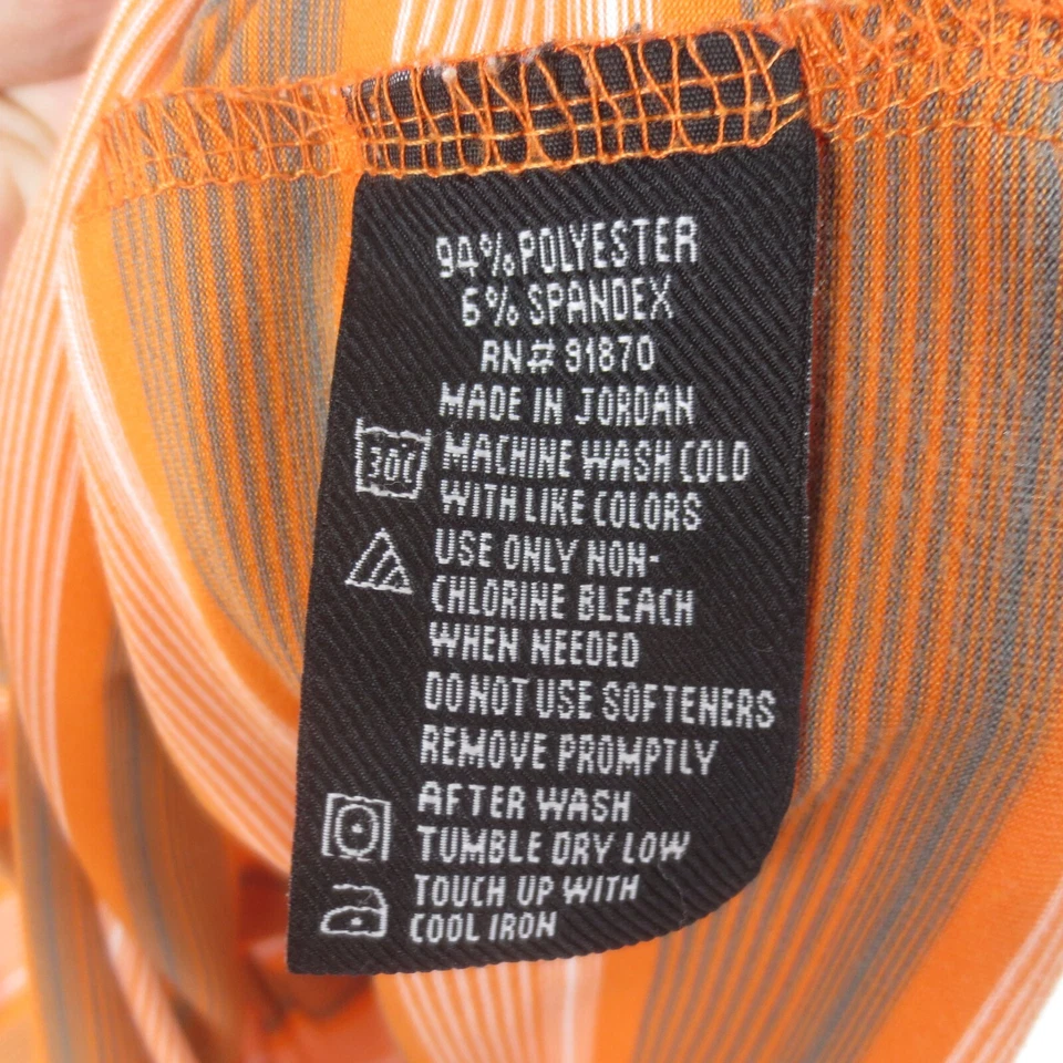 Camisa Polo Bolle Para Hombres L Naranja Rayas Manga Corta Elastizada Causal Golf Exterior Foto 4 de 4