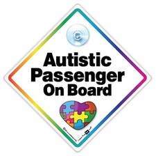 Autistic Passenger On Board Car Sign , Suction Cup AUTISM Sign For Passengers