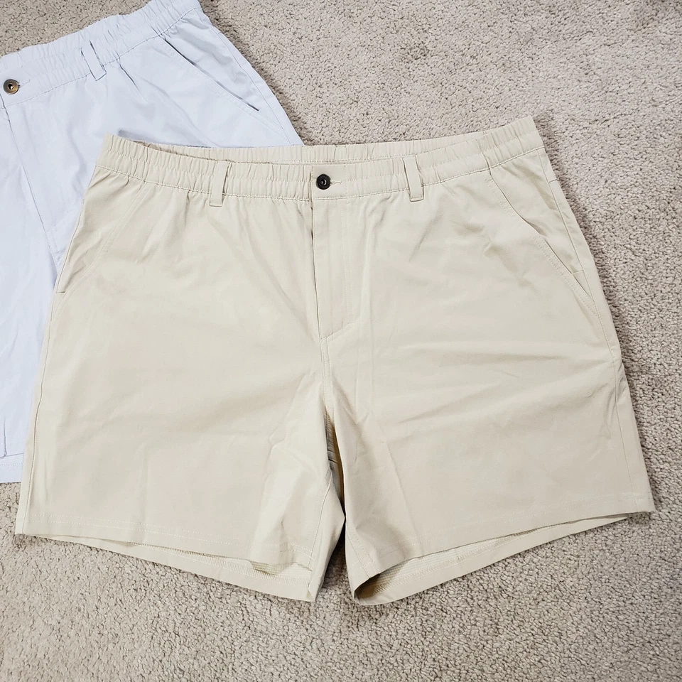 Columbia PFG Uncharted Pantalones Cortos Híbridos Elastizados Hombres XL Gris Tostado 6” Entrepierna LOTE DE 2 Foto 3 de 4