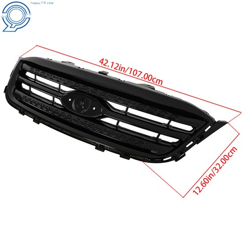 For 2010 2011 2012 Ford Taurus Gloss Black Front Upper Bumper Grille Grill - Picture 2 of 20