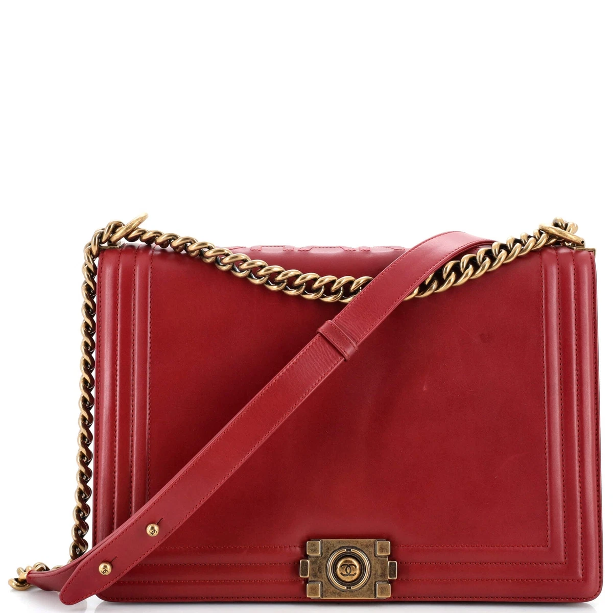Chanel glazed online calfskin boy bag