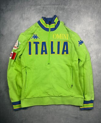 Italia / Italien Kappa Half-Zip Sweatshirt Pullover Fußball Grün Gr. L/XL