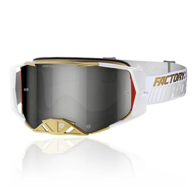 FXR Factory Ride MX Goggles,  Anti-Fog Motocross Goggles with Tear Posts, Crisp