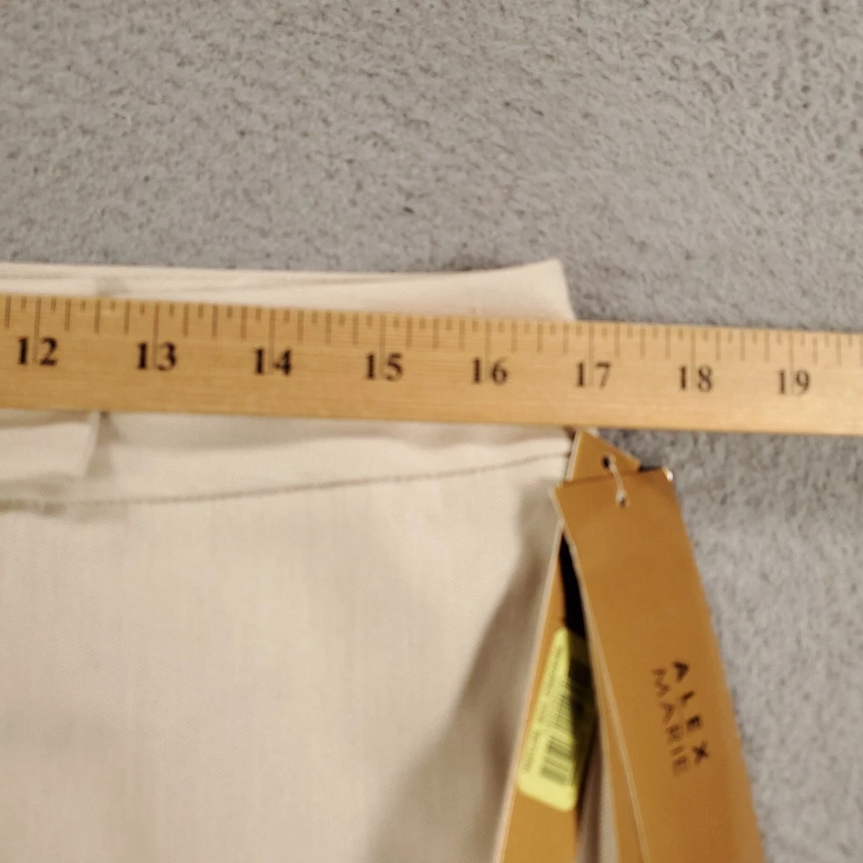 New Womens Wide Leg Pants Size 10 Beige Linen Blend Wrinkle Free Relaxed Mariah - Image 3 of 4