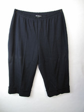 NINA LEONARD Womens Flat Waistband High Tech Crepe Pant w cuffs Black Sz 2X .FF