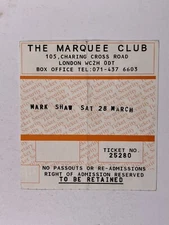 Mark Shaw Concert Ticket Then Jerico Original The Marquee Club Circa Early 1990s