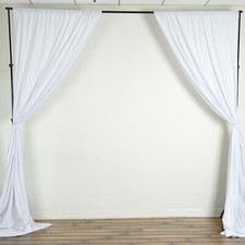 WHITE 10 x 10 ft Polyester BACKDROP CURTAINS Drapes Panels Home Decorations