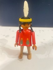 PLAYMOBIL 3733  campement indiens femme squaw robe rouge western vintage
