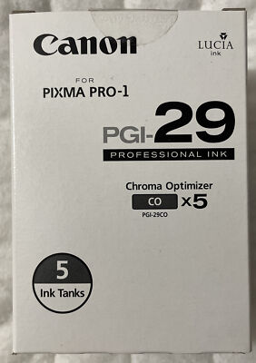 Canon PGI-29 Chroma Optimizer Tank Pixma Pro-1 4879B009 Factory Sealed Box Of 5