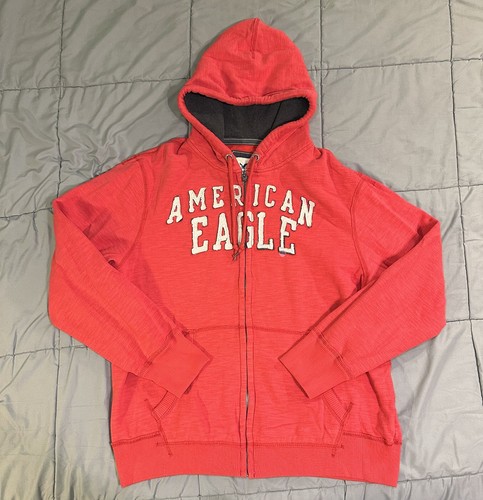 Vintage American Eagle Hoodie Herren Gr. XXL 2000s Y2K bestickt distressed NEU!!