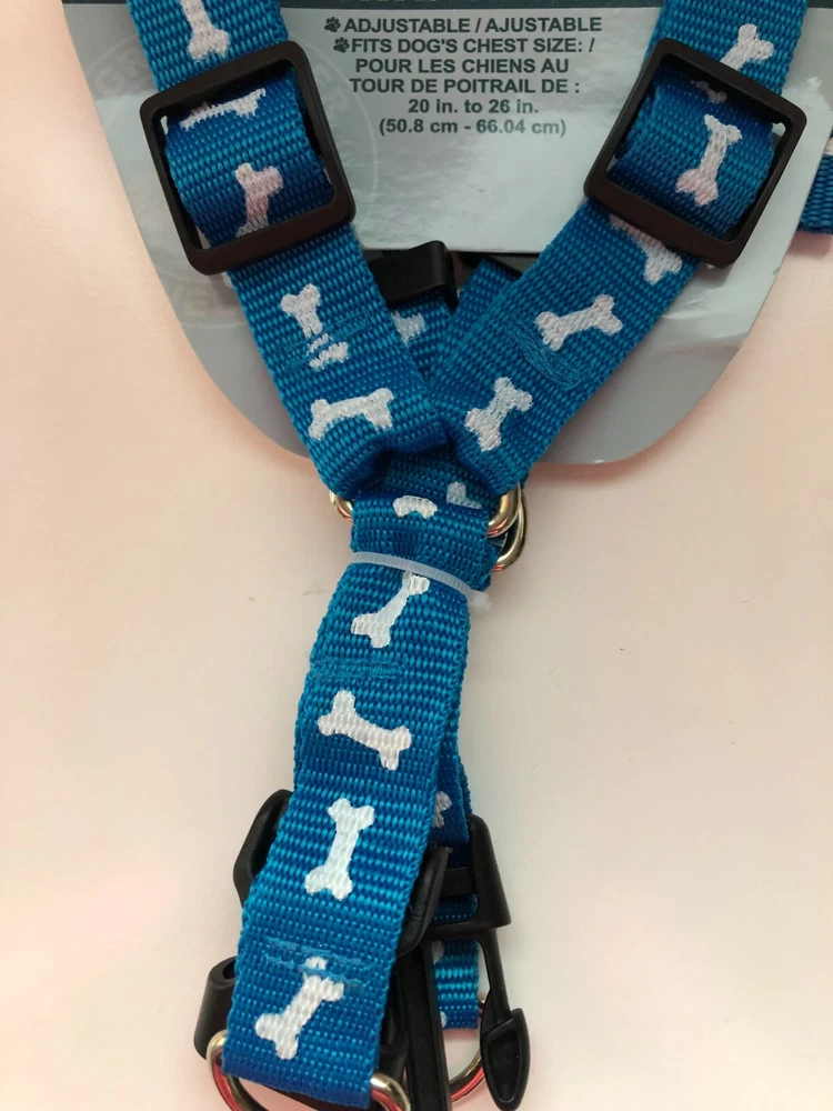 Dog Harness Large Adjustable Greenbrier Kennel Club  Blue Bones