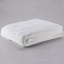 Oxford 66  x 90  Twin Size White 100 Cotton Thermal Herringbone Blanket