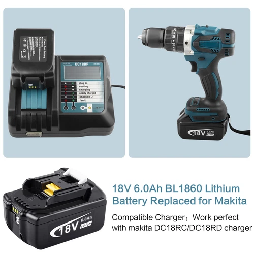 For Makita 18v Battery 6.0Ah Li-Ion Cordless Multi Tool BL1860 LED BL1850 BL1830 - Picture 12 of 14