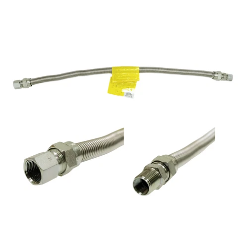 Jones Stephens G71029 24" Stainless Steel Gas Connector with 1/2" FIP x 1/2" MIP - Picture 1 of 7