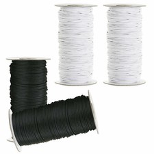Round Cord Elastic - 3mm - Black/White - 1, 2, 3, 5, 10, 25, 50, 100, 270 Metres