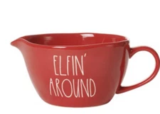 Rae Dunn ELFIN AROUND Batter Mixing Bowl 5"×12"×8.5" Ceramic Christmas Baking