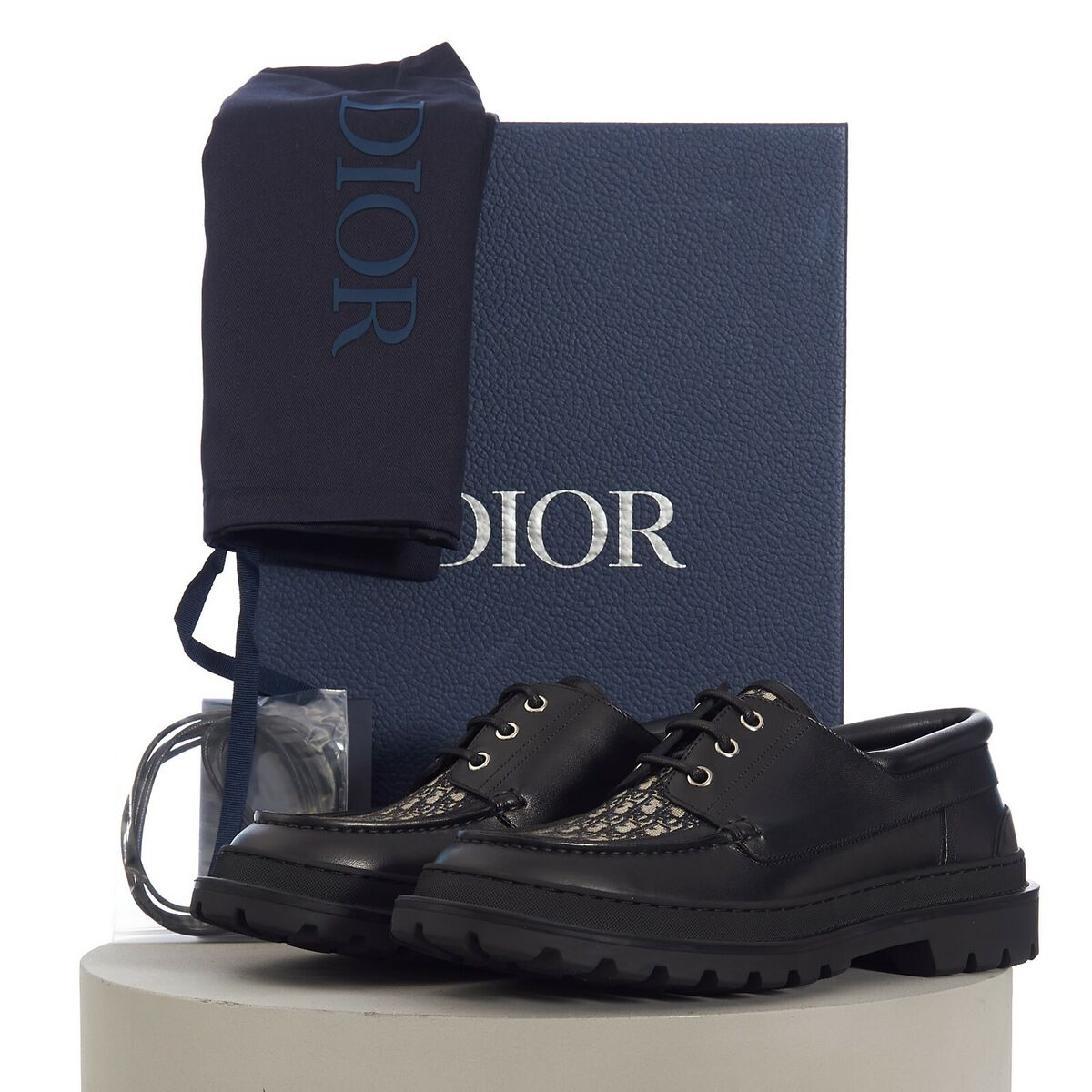 DIOR 1100$ Black Leather Explorer Boat Shoes - Oblique DIOR 1100$ Black Leather Explorer Boat Shoes - Oblique