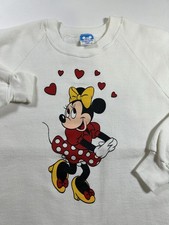 Vintage Disney Minnie Mouse Heart Crewneck Sweatshirt Valentines Day 80s/90s
