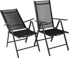 2er Set Gartenstuhl Lehne Klappstuhl H. 105 x B. 56 x T. 65 cm - VCM