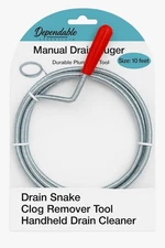 Manual Drain Snake Auger 10 Ft Pipe Clog Remover for Sink Tub Shower Toilet