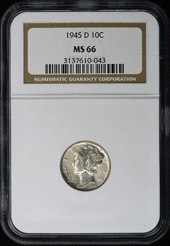 1945-D Mercury Dime 10C NGC MS66