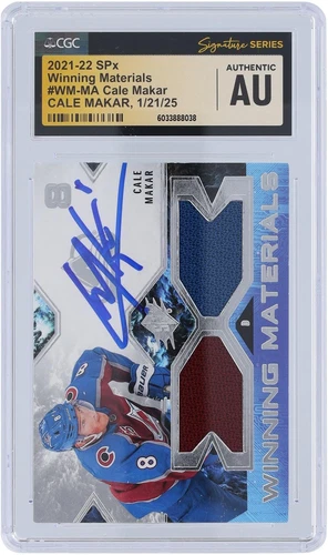 Cale Makar Avalanche Signed '21-22 Upper Deck SPX Winning #WM-MA CGC Card