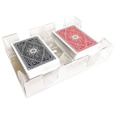 Clear 2 Deck Canasta Playing Card Tray-No Swivel Base