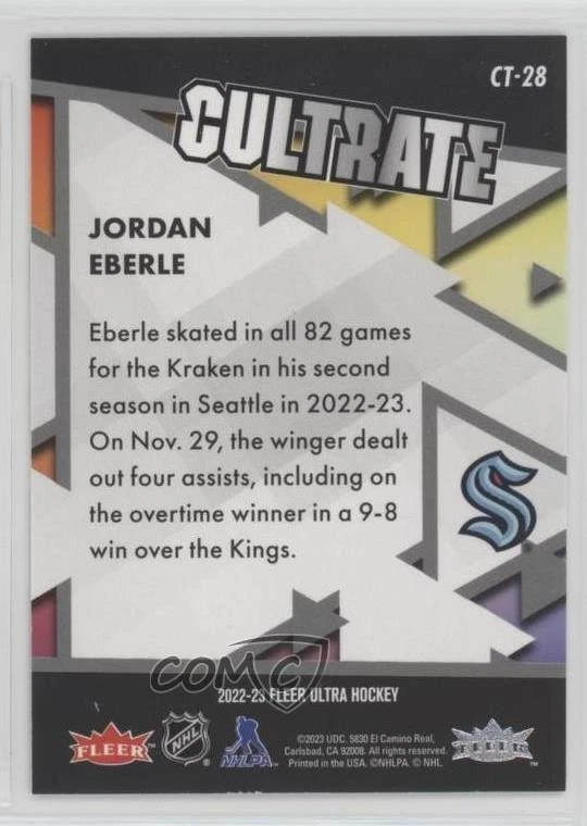 2022-23 Upper Deck Fleer Ultra Cultrate Jordan Eberle #CT-28 - Image 2 of 2
