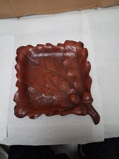 Vintage Carved Wood Dish Nuts Candy