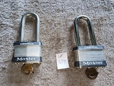 MASTER No. 5 Commercial Lock Gate Security Long Shackle Padlock Keyed Alike USA 