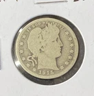 1915-P Barber Quarter 25c Silver United States Coin Free Shipping