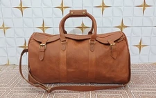 RALPH LAUREN HERITAGE LEATHER DUFFEL BAG (COPY) UNISEX ADULTS VINTAGE BROWN