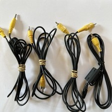 RCA Video Cable Lot 4pc Yellow Composite 3.5mm AV Adapter Cords TV DVD