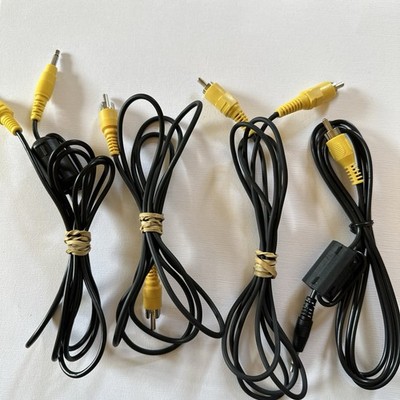 RCA Video Cable Lot 4pc Yellow Composite + 3.5mm AV Adapter Cords TV DVD