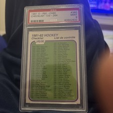 1981-82 O-PEE-CHEE # 380 # 2 UNMARKED CHECKLIST CARD - OPC Psa 9