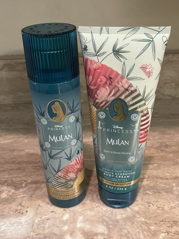 Bath & Body Works  Cream Fragrance Mist Set Lot of 2 Disney Princess MULAN