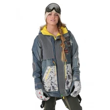 L.A.M.B x BURTON Riff Parka Denim Print Ski Jacket Size XS Gwen Stefani