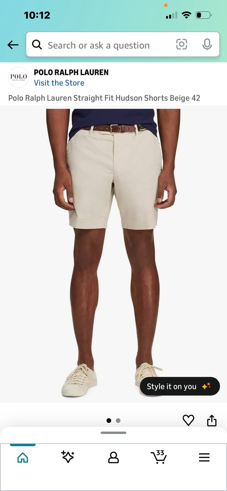 NWT Polo Ralph Lauren Shorts 42T TALL HUDSON TAN Classic Fit Chino Preppy $70 thumbnail 2