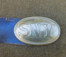 REPRODUCTION & REENACTOR U.S. CIVIL WAR SNY STATE OF NEW YORK BELT & BUCKLE