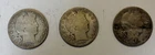 Lot of (3) Barber Half-Dollars incl. 1906, 1907-D, 1908-O
