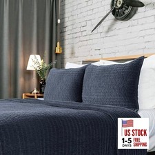 Reversible Royal Cotton Velvet Pic-Stitch Bedding Quilt - Queen Quilt - 88" x