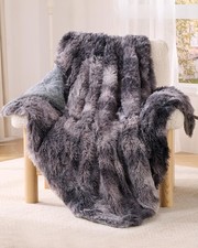 Super Soft Fluffy Faux Fur Throw Blanket for Couch, Fuzzy Sherpa Fleece Cozy ...