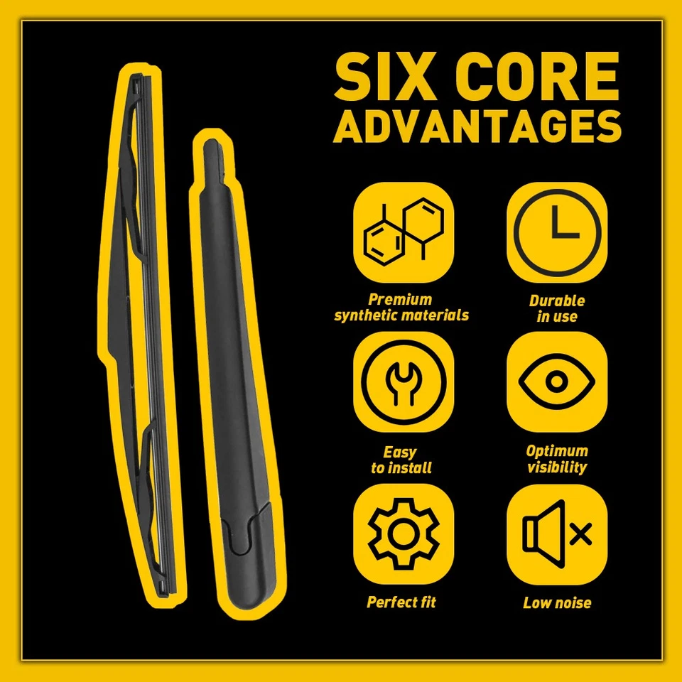 Brazo y cuchilla limpiaparabrisas trasero para Chrysler Town & Country Dodge Grand Caravan 2012-2016 Foto 4 de 4