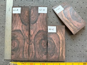 Braziliian Rosewood bridge blanks #41 (8.8" x 2.8" x 0.34-0.4") + extra blank