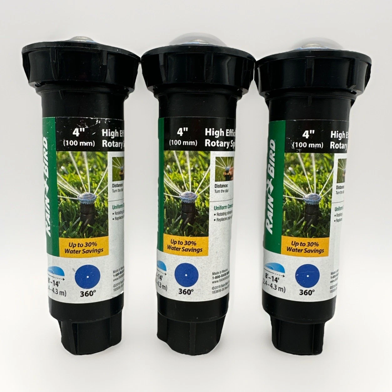 Lot Of 3 Rain Bird 8 ft. to 14 ft. Full Circle Pattern Rotary Sprinkler 8SAFPRO