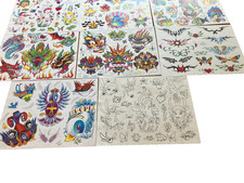 Tattoo Flash J Rowan 2001 Not laminated with line drawings 11 x 14