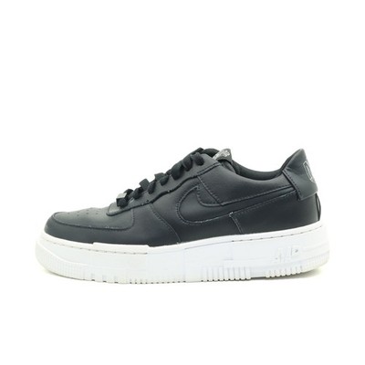 Nike Damen Pixel Sportschuhe Schwarz Leder Niedrig Air Force 1 Sneaker EU 38.5