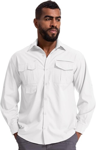Herren Sonnenschutz Angelshirt Langarm Outdoor schnelltrocknend Cargoshirts - Bild 8 von 45