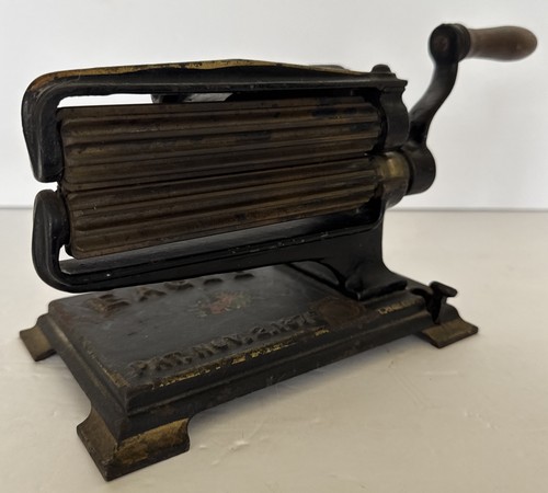 Antique Eagle 1875 Pat Fluting Cast Iron & Brass Hand Crank Tool Machine Fluter