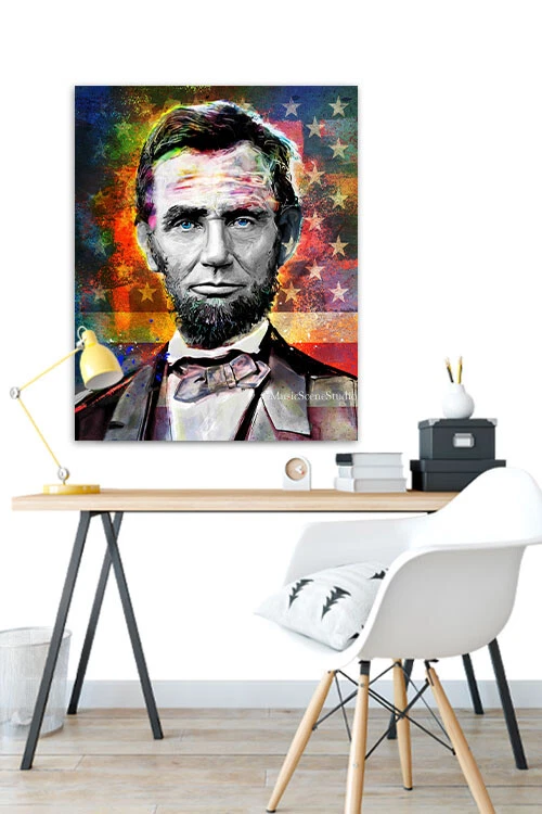 President Abe Lincoln Wall Art Lincoln Portrait Art Classroom Decor Historical - Image 2 of 3